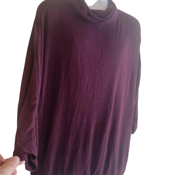 Lane Bryant Maroon Plus TUNIC KNITTED SWEATER - Picture 6 of 8